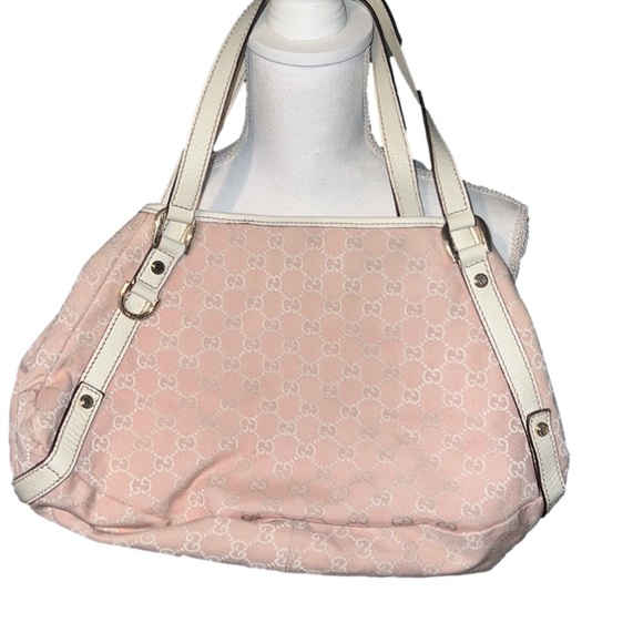 ✨Authentic Gucci Abbey Pink Bag Vintage Canvas Logo Print✨